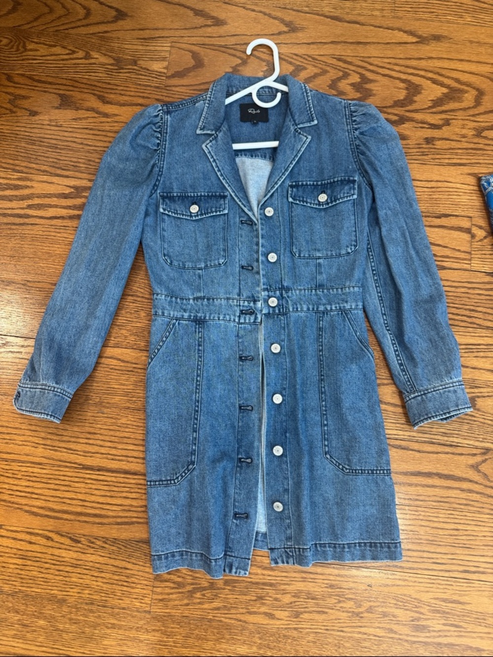 Rails Blue Denim Button-Front Jacket Dress